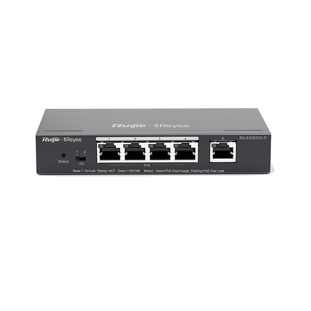 SWITCH REYEE L2 (RG-ES205GC-P) 5P / 4P PoE+