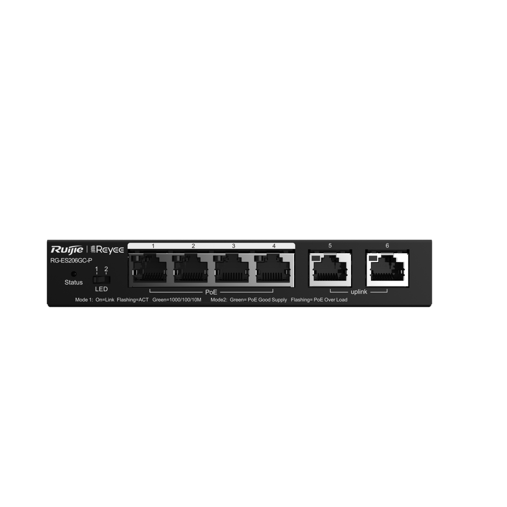 SWITCH REYEE L2 (RG-ES206GC-P) 6P/4P PoE+