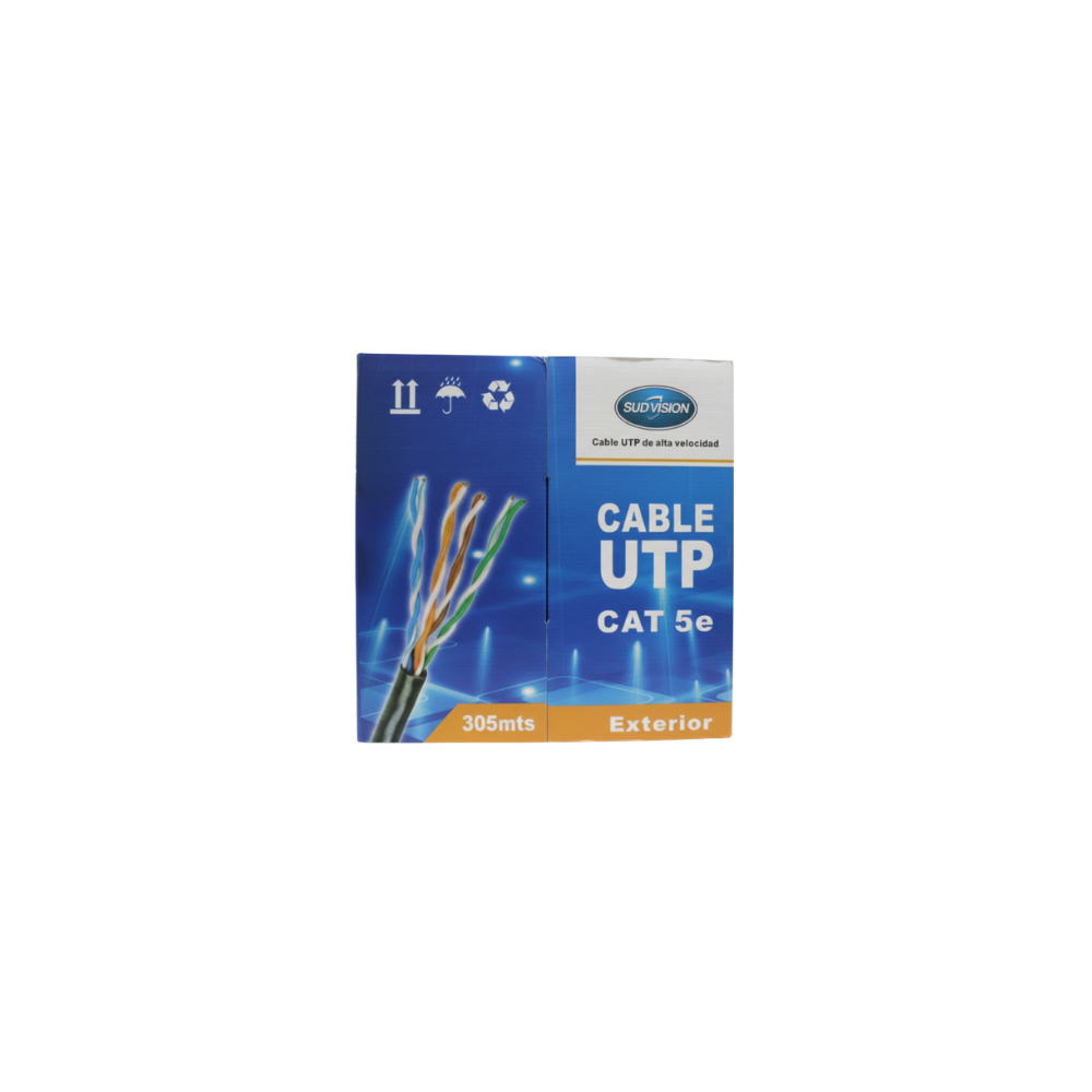 SUDVISION CABLE UTP CAT5E EXTERIOR 305MT 70% COBRE CCA