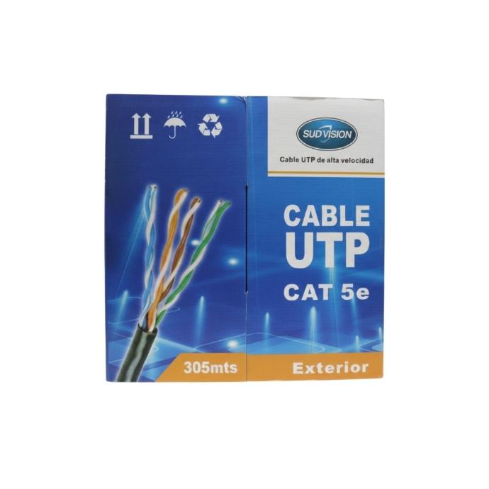 SUDVISION CABLE UTP CAT5E EXTERIOR 305MT 70% COBRE CCA