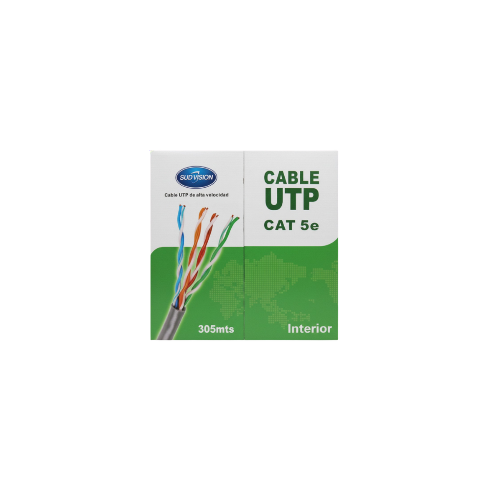 SUDVISION CABLE UTP CAT5E INTERIOR 305MT 70% COBRE CCA