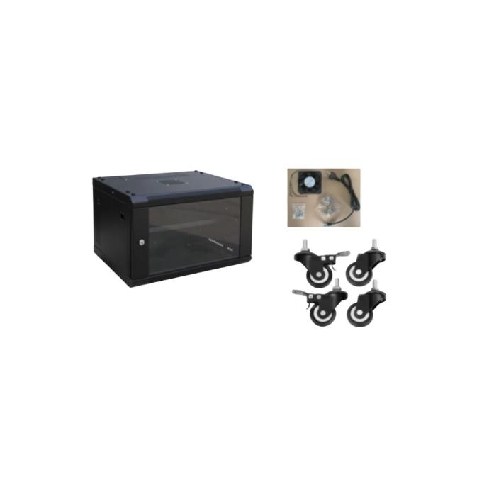 RACK 12U PLUS 600X450X640MM CON RUEDAS Y VENTILADOR