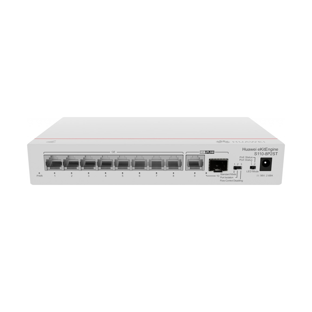 SWITCH HUAWEI EKIT L1 (S110-8P2ST) 8P PoE+ / 1P SFP GE / 1P UPLINK