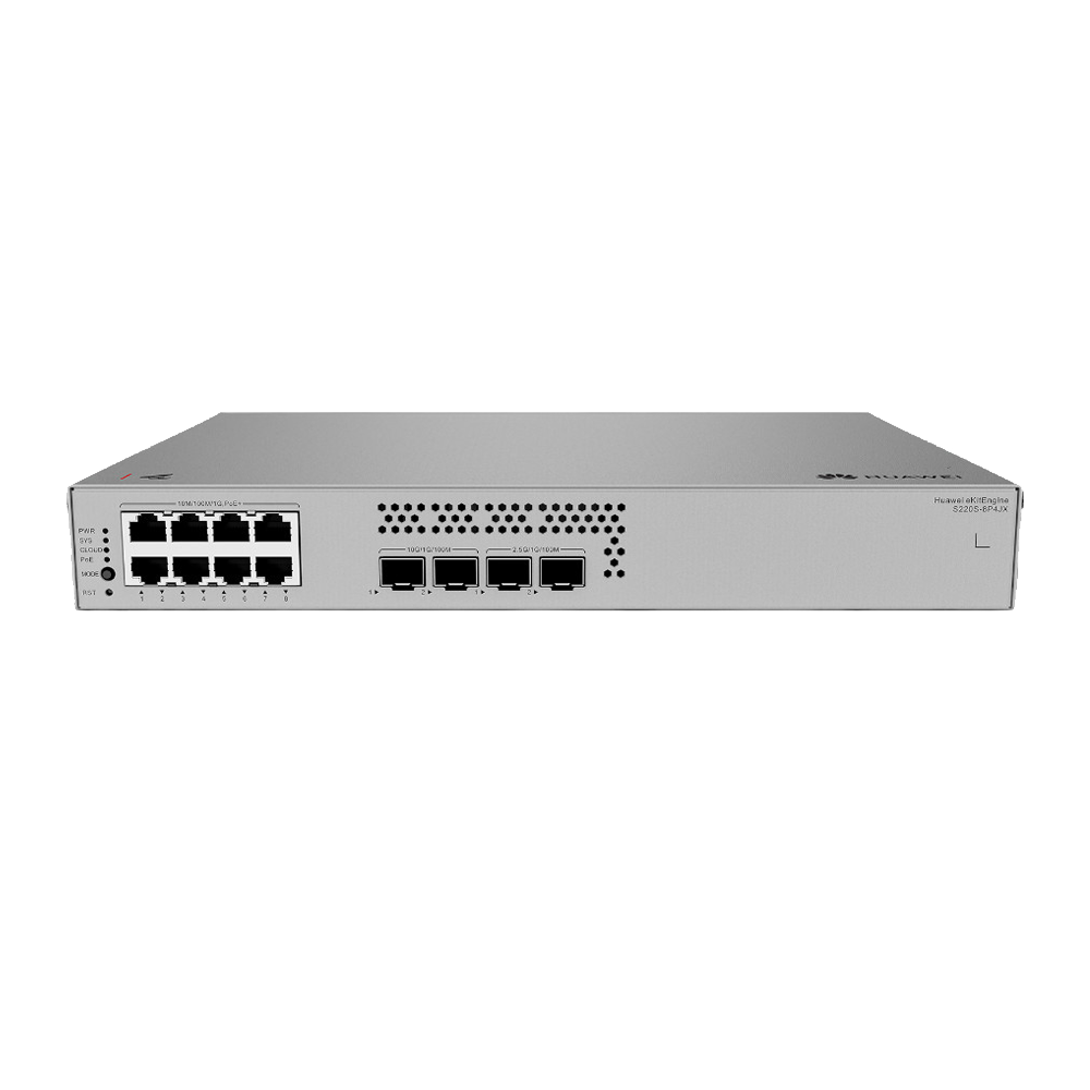 SWITCH HUAWEI EKIT L2 (S220S-8P4JX) 8P PoE+ / 2P SFP 2.5GE / 2P SFP+