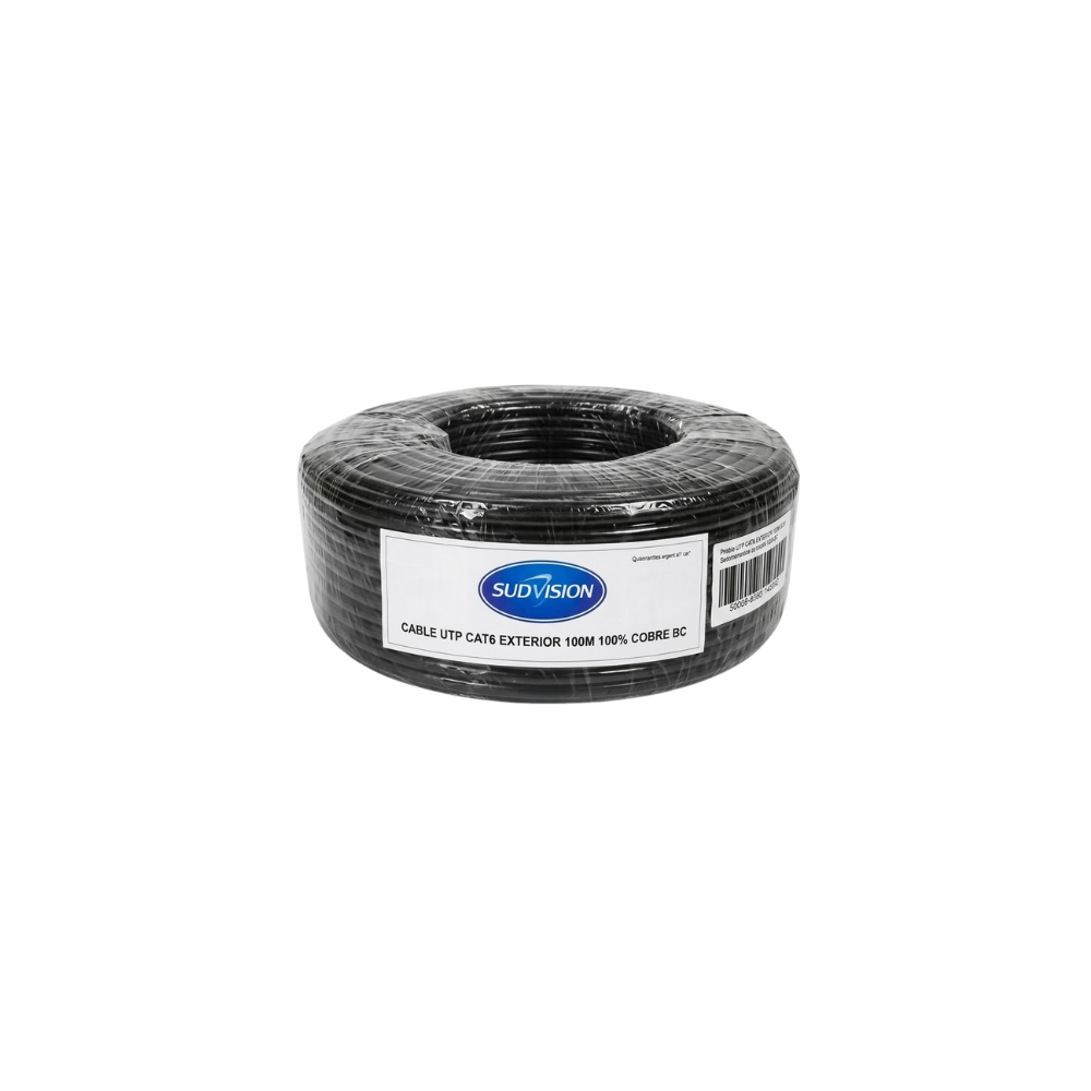 SUDVISION CABLE UTP CAT6 EXTERIOR 100MT 100% COBRE BC PREMIUM