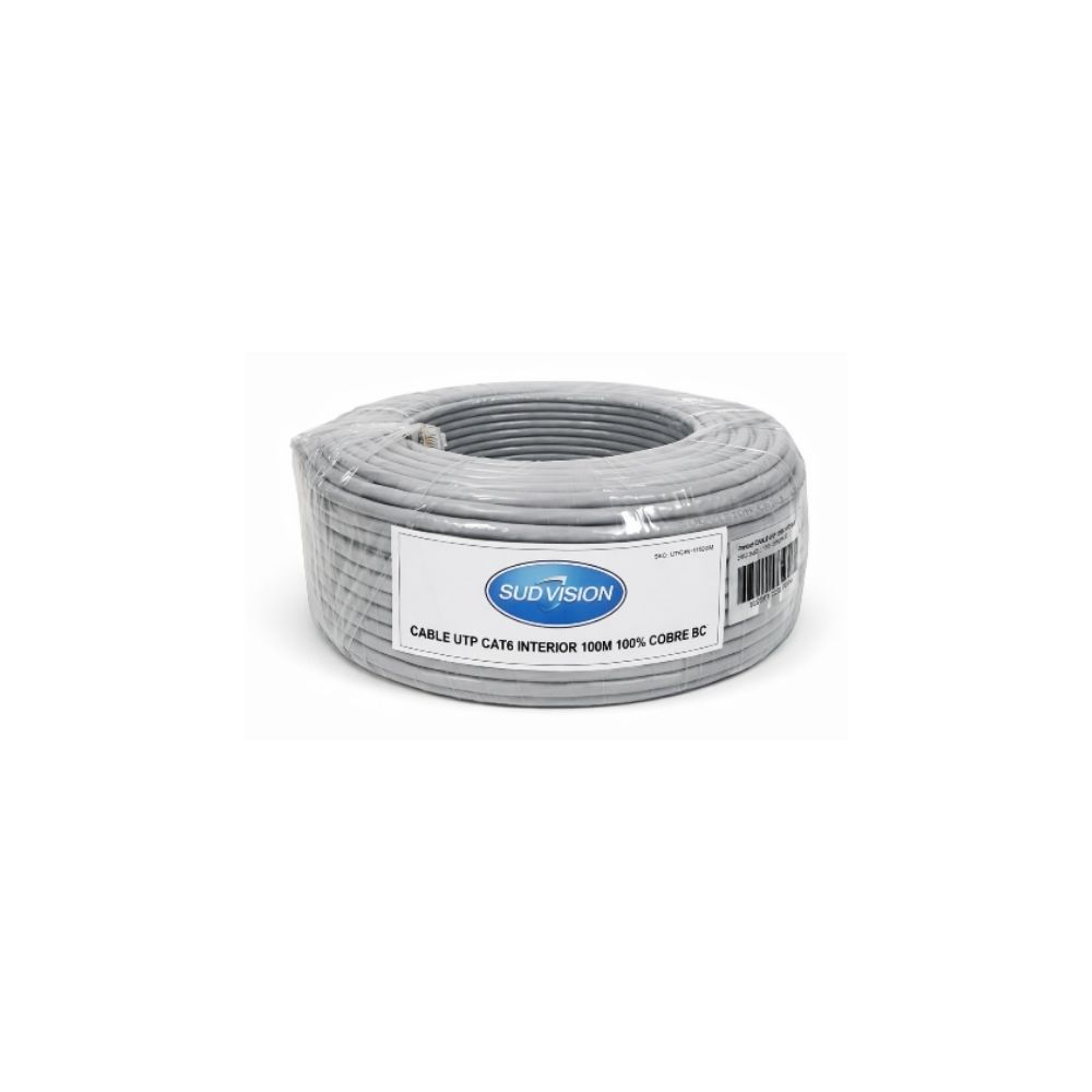 SUDVISION CABLE UTP CAT6 INTERIOR 100MT 100% COBRE BC PREMIUM